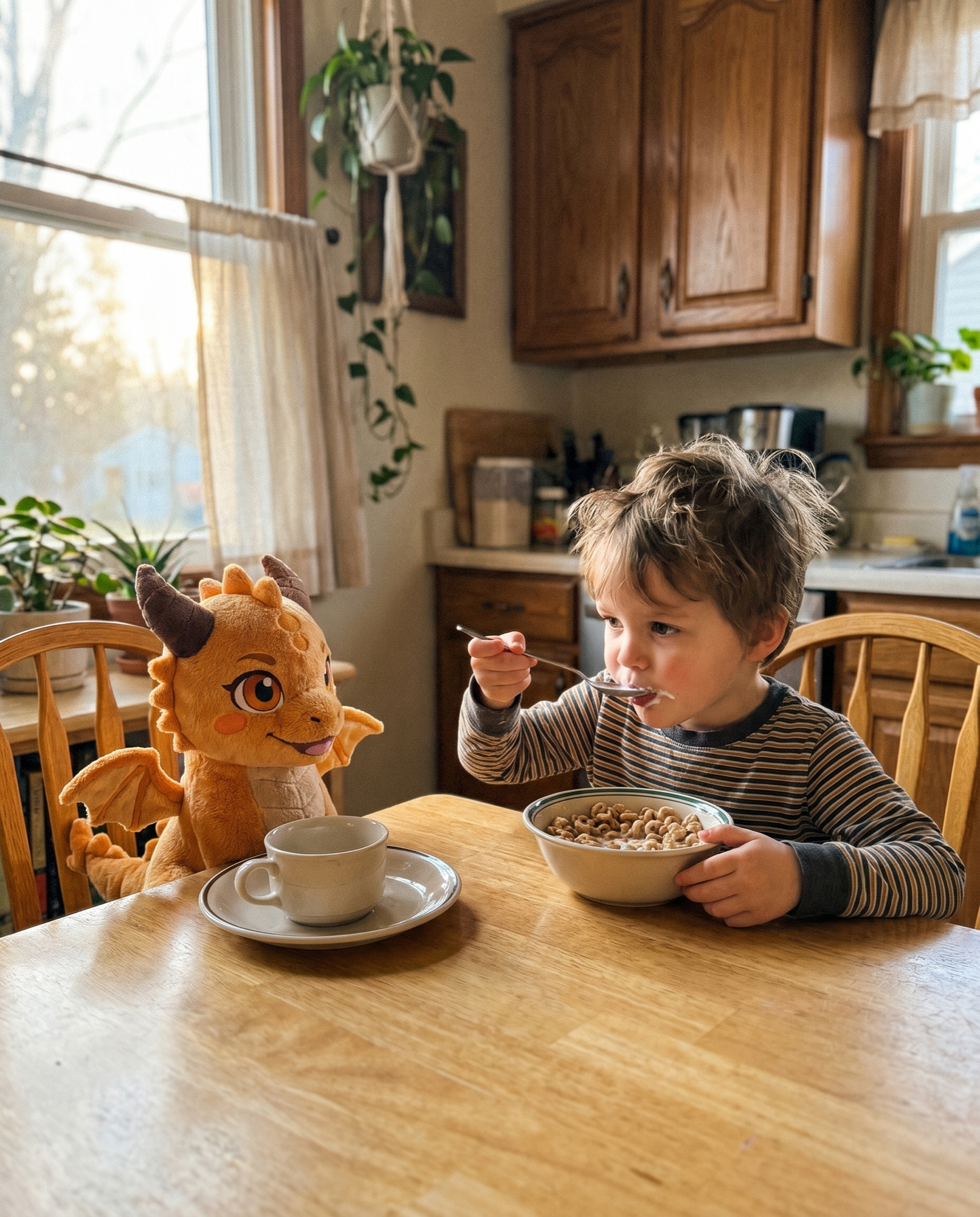Ash at the breakfast table