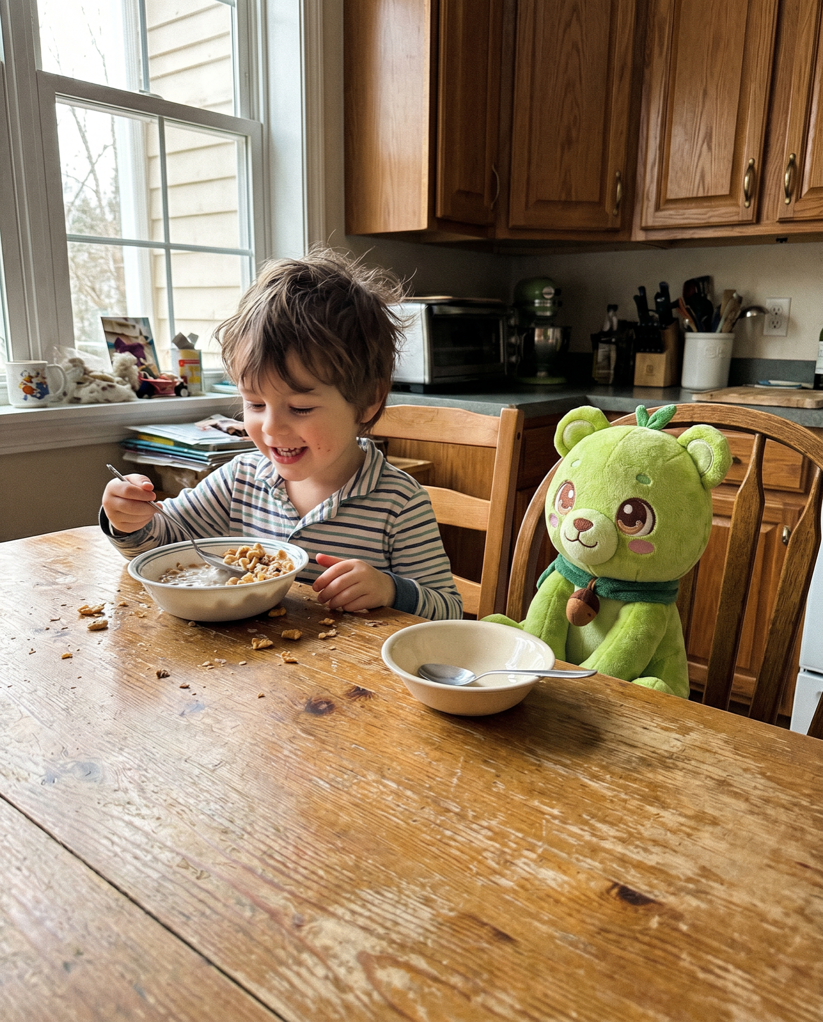 Sprout at the breakfast table