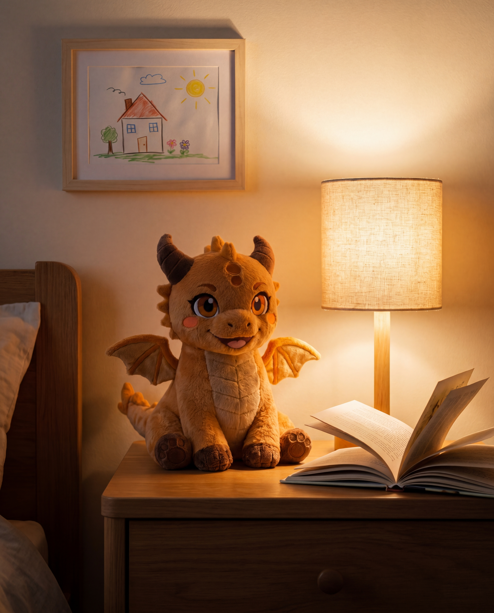 Ash on the nightstand at bedtime