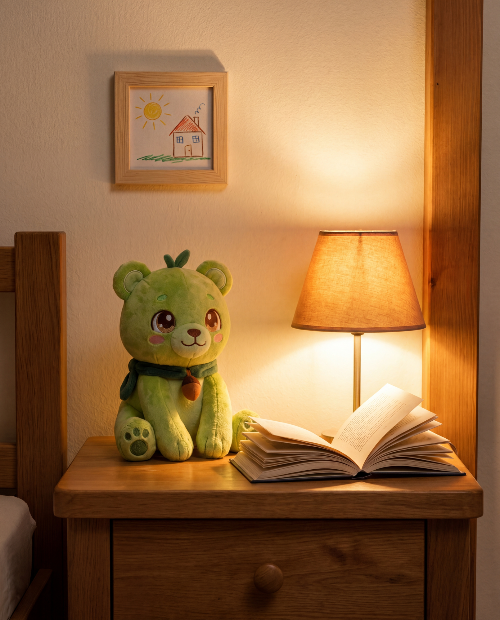 Sprout on the nightstand at bedtime